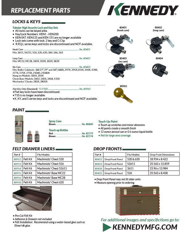 Replacement Parts Brochure